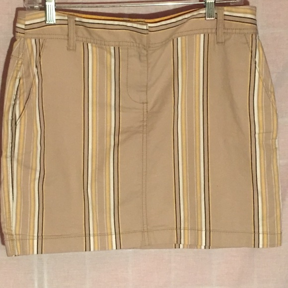 Ann Taylor Loft Womans Size 4 Beige Brown Stripe - Picture 1 of 4